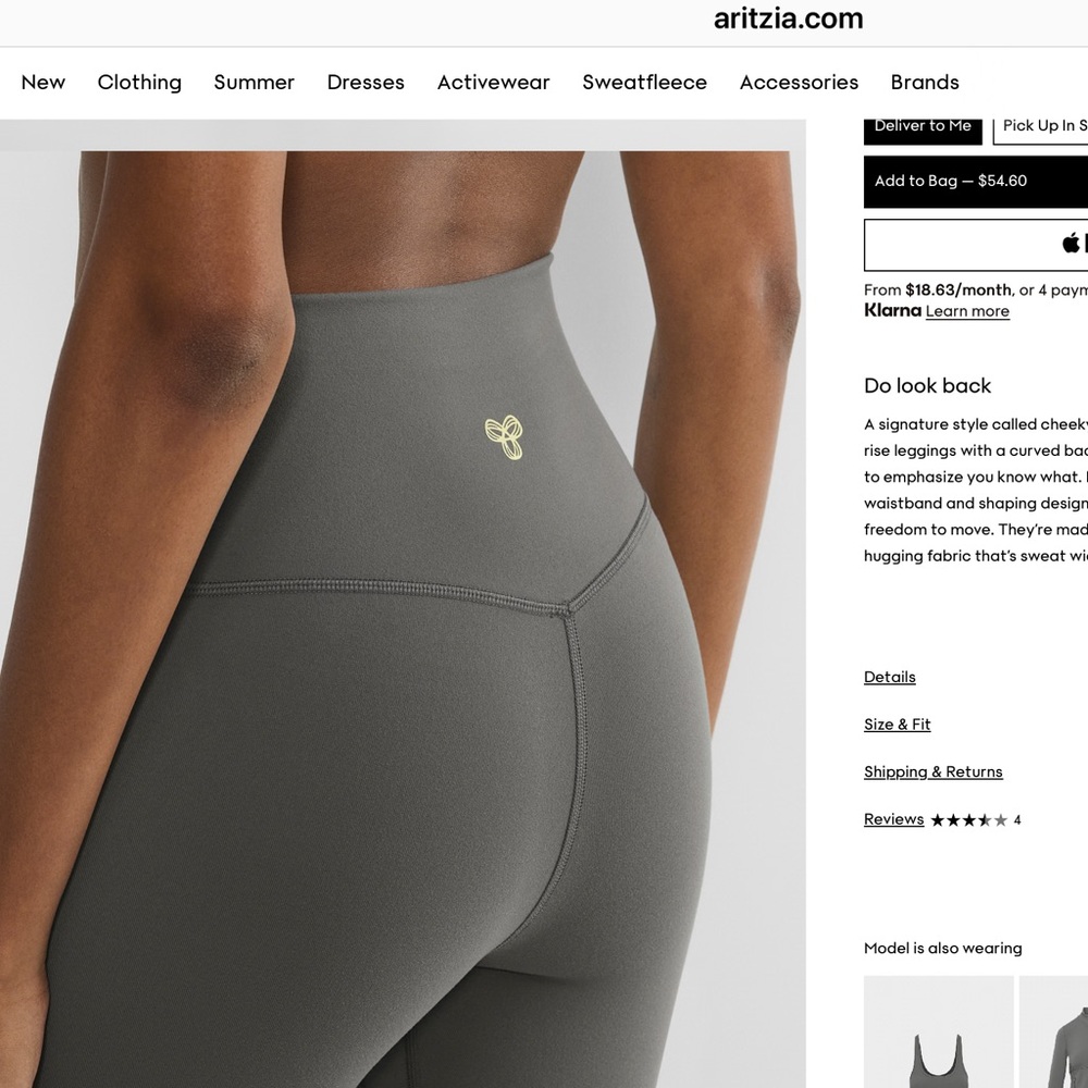 Aritzia High-Rise Leggings in Charcoal Gray